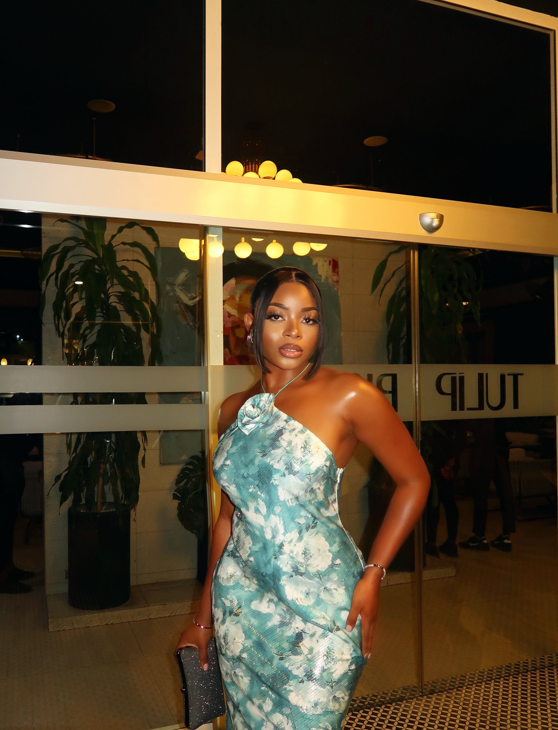 ocean sequin dress Ocean Blue Sequins One-Shoulder Mermaid Long Prom Dress With Split